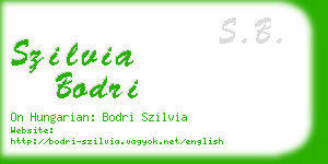 szilvia bodri business card